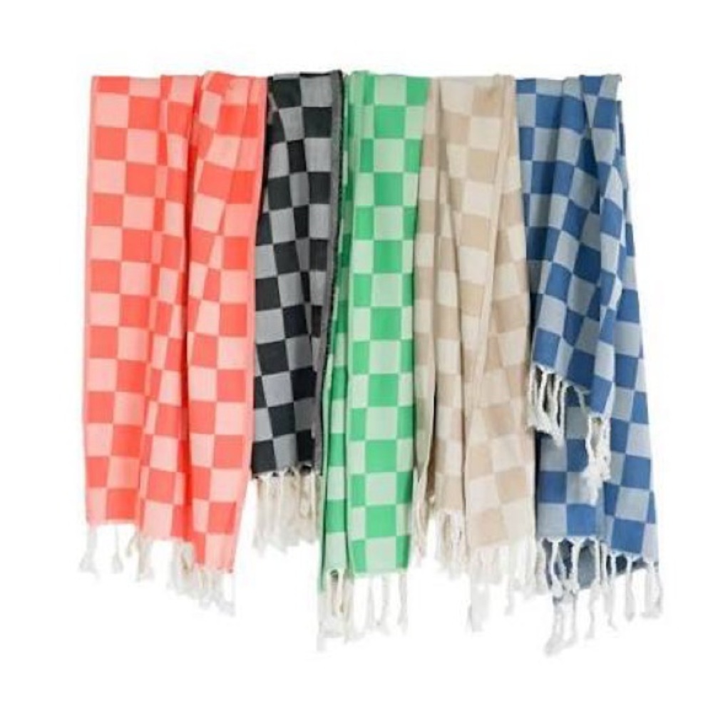 Check Turkish Towels Set of 2